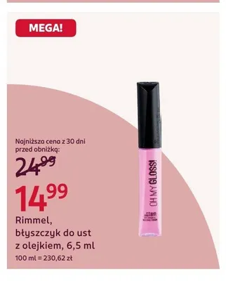 Błyszczyk do ust z olejkiem Rimmel promocja w Rossmann
