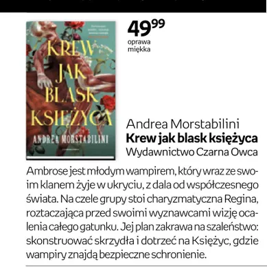 Książka Krew jak blask księżyca oprawa miękka Andrea Morstabilini promocja w Empik