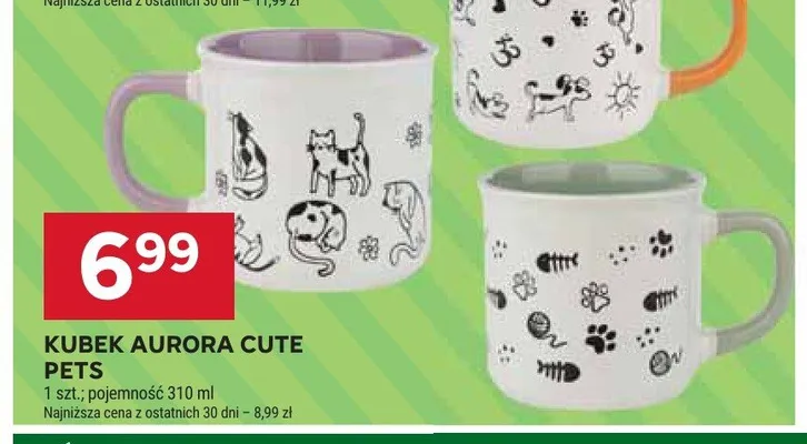 Kubek Aurora Cute Pets pojemność 310ml promocja w Stokrotka
