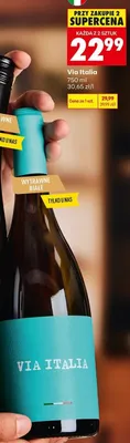 Wino białe wytrawne Via Italia promocja w Biedronka