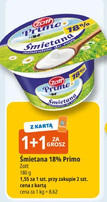 Śmietana 18% Primo promocja w Leclerc