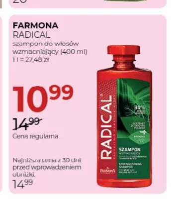 Szampon do włosów wzmacniający Farmona Radical promocja w Drogerie Jawa