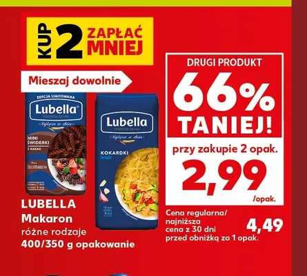 Makaron Lubella mini świderki z kakao promocja w Kaufland