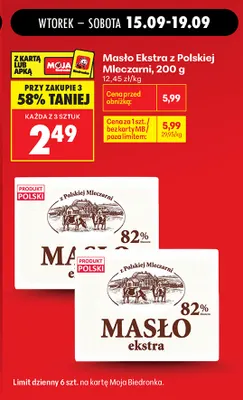 Masło ekstra z Polskiej Mleczarni promocja w Biedronka