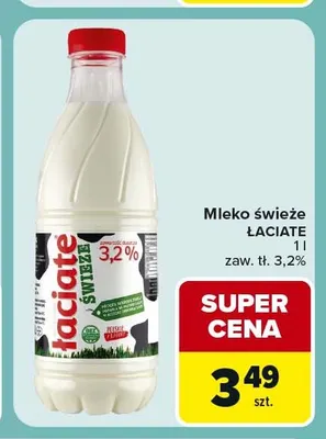 Mleko świeże Łaciate 3,2% promocja w Carrefour Express