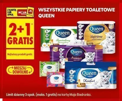 Papier toaletowy Queen Premium promocja w Biedronka