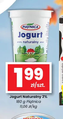 Jogurt naturalny Piątnica 2% promocja w emma MARKET
