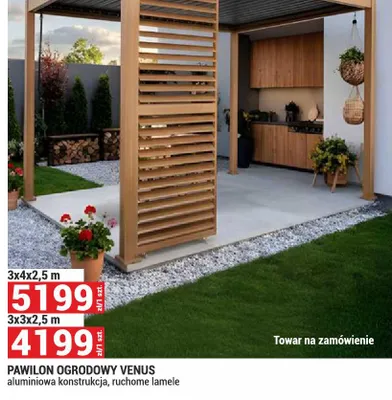 Pawilon ogrodowy Venus 3x4x2,5m aluminiowy z ruchomymi lamelami promocja w Merkury Market
