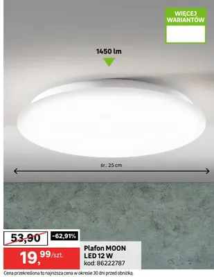 Plafon Moon LED 12 W promocja w Leroy Merlin