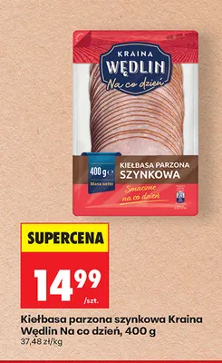 Kiełbasa parzona szynkowa Kraina Wędlin Na co dzień promocja w Biedronka