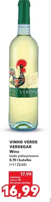 Wino białe półwytrawne Vinho Verde Verdegar promocja w Kaufland