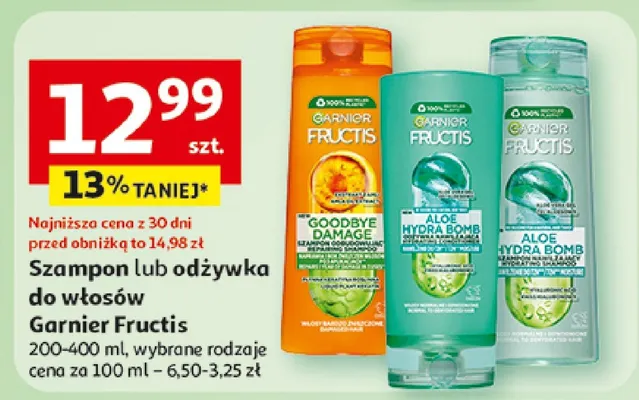 Szampon lub odżywka do włosów Garnier Fructis promocja w Auchan