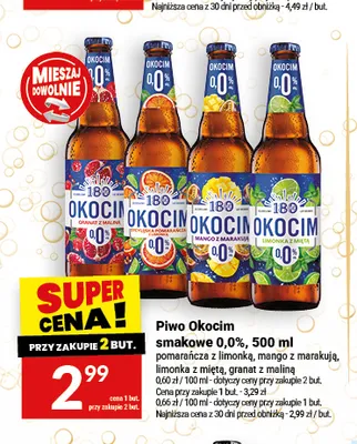 Piwo bezalkoholowe Okocim granat z maliną promocja w Twój Market