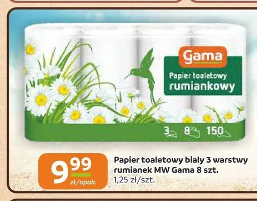 Papier toaletowy biały 3 warstwy rumianek MW Gama promocja w Gama