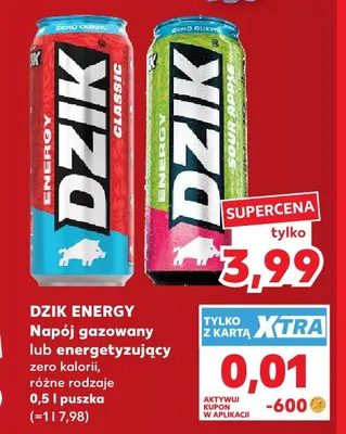 Napój energetyzujący zero kalorii Classic Dzik Energy promocja w Kaufland