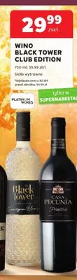 Wino białe Black Tower Club Edition wytrawne promocja w Stokrotka