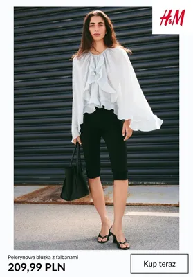 Bluzka pelerynowa z falbanami H&M promocja w H&M