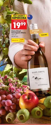 Wino białe wytrawne Hans Greyl Sauvignon Blanc promocja w Biedronka