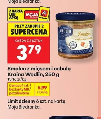 Smalec z mięsem i cebulą Kraina Wędlin promocja w Biedronka