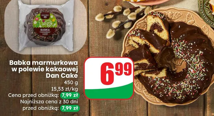 Babka marmurkowa w polewie kakaowej Dan Cake promocja w Dino