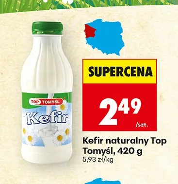 Kefir naturalny Top Tomyśl promocja w Biedronka