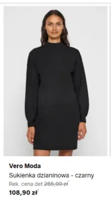 Sukienka dzianinowa Vero Moda czarny promocja w Lounge by Zalando