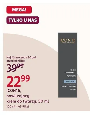 Nawilżający krem do twarzy ICON16 promocja w Rossmann