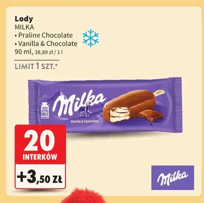 Lody Milka Vanilla & Chocolate promocja w Intermarche