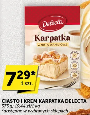 Ciasto i krem karpatka Delecta z nutą waniliową promocja w Groszek