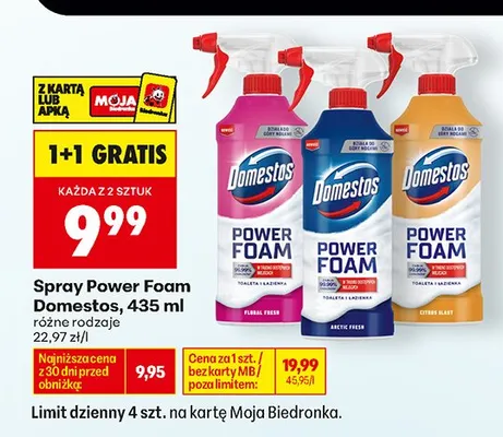 Spray do czyszczenia Domestos Power Foam Citrus Blast promocja w Biedronka