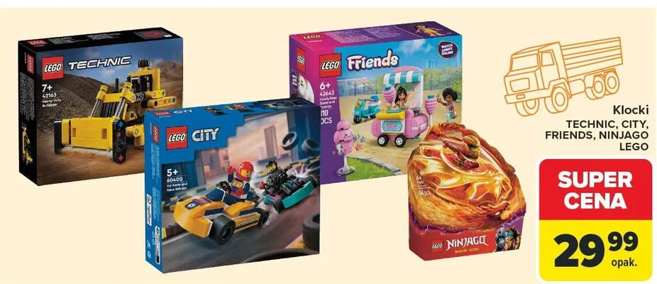 Klocki LEGO Technic, City, Friends, Ninjago promocja w Carrefour