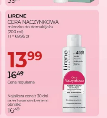 Mleczko do demakijażu Lirene Cera Naczynkowa promocja w Drogerie Jawa