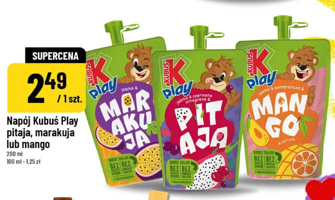Napój Kubuś Play promocja w POLOmarket