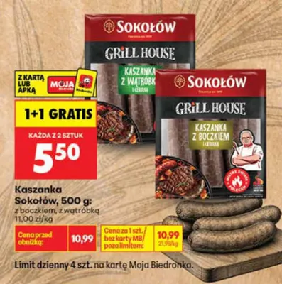 Kaszanka z wątróbką Sokołów promocja w Biedronka