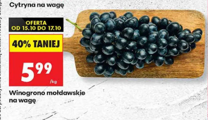Winogrona na wagę promocja w Biedronka