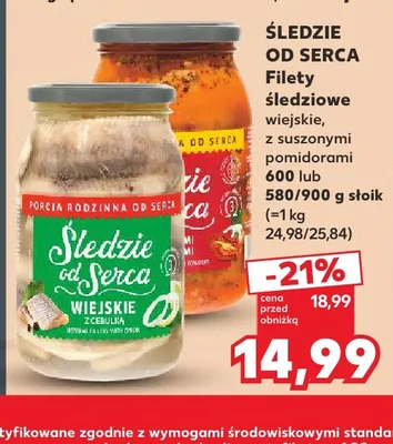Filety śledziowe z suszonymi pomidorami Śledzie od Serca promocja w Kaufland