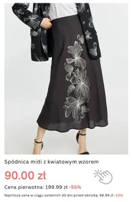 Spódnica midi z kwiatowym wzorem promocja w Monnari