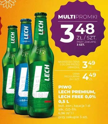 Piwo Lech Premium, Lech Free 0,0% promocja w Duży Ben