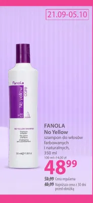 Szampon do włosów farbowanych i naturalnych No Yellow Fanola promocja w Hebe