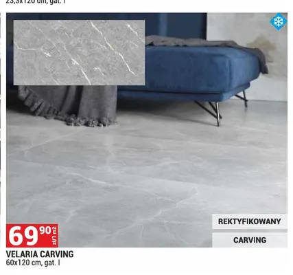 Gres Velaria Carving 60x120 cm promocja w Merkury Market