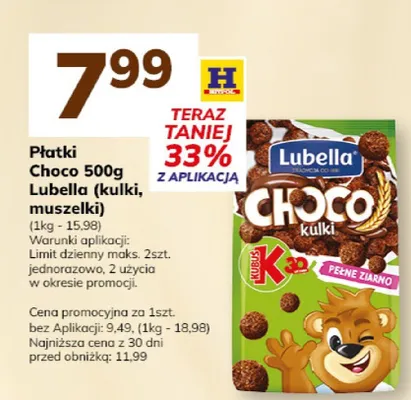 Płatki Choco 500g Lubella (kulki, muszelki) promocja w Hitpol
