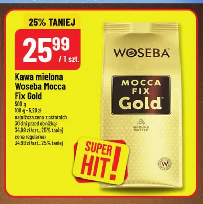 Kawa mielona Woseba Mocca Fix Gold promocja w POLOmarket