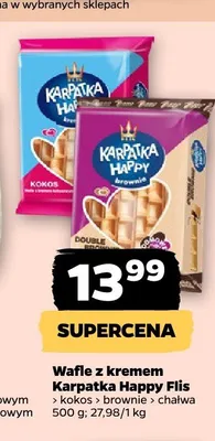 Wafle z kremem brownie Karpatka Happy Flis promocja w Netto