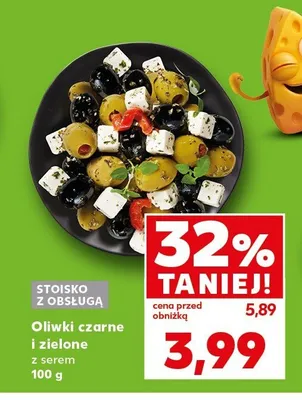 Oliwki czarne i zielone z serem promocja w Kaufland