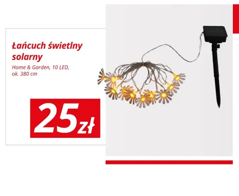 Łańcuch świetlny solarny Home & Garden 10 LED promocja w KiK
