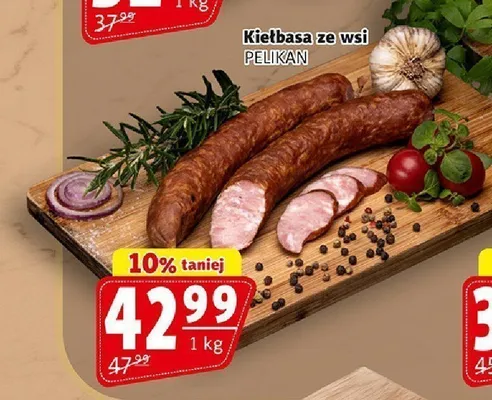 Kiełbasa ze wsi Pelikan promocja w Prim Market