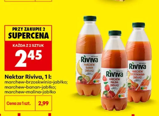 Nektar Riviva Marchew Brzoskwinia Jabłko promocja w Biedronka