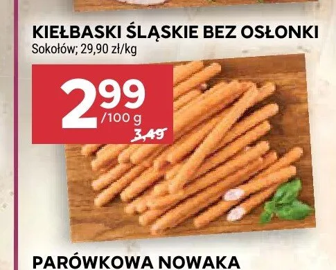 Kiełbaski śląskie bez osłonki Sokołów promocja w Stokrotka