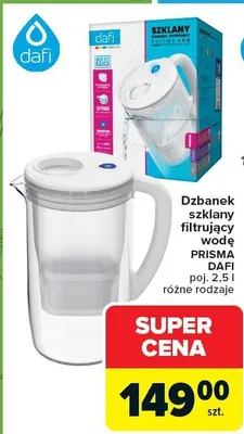 Dzbanek szklany filtrujący wodę Prisma poj. 2.5 l różne rodzaje promocja w Carrefour