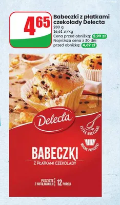 Babeczki z płatkami czekolady Delecta promocja w Dino